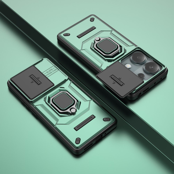 Case for Xiaomi Redmi Note 13 Pro 4G / Xiaomi Redmi Note 14S / Xiaomi Poco M6 Pro 4G, KickStand Camera Lens, green