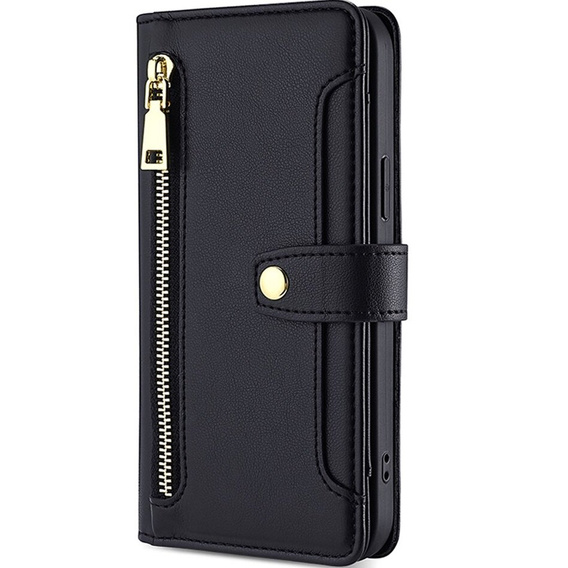 Flip case for Samsung Galaxy S23, Wallet Zipper Pocket, black