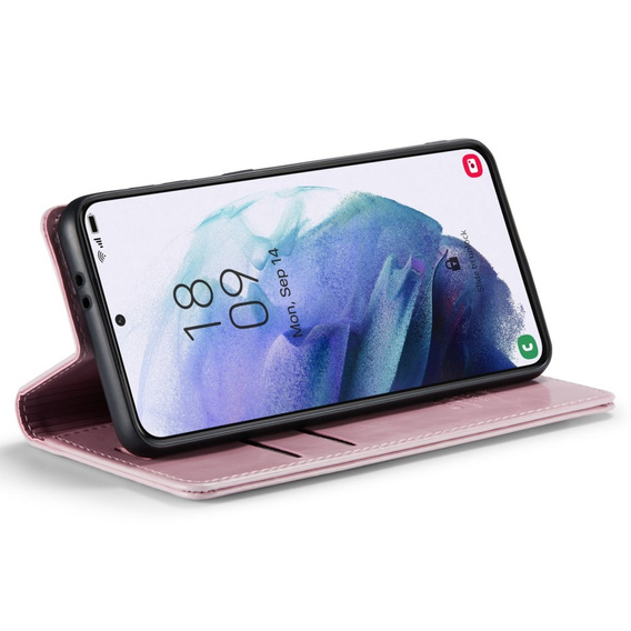 CASEME flip case for Samsung Galaxy S21, Waxy Textupink, pink