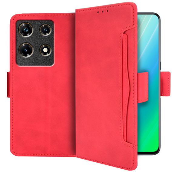Flip case for Infinix Note 30 5G, Card Slot, red