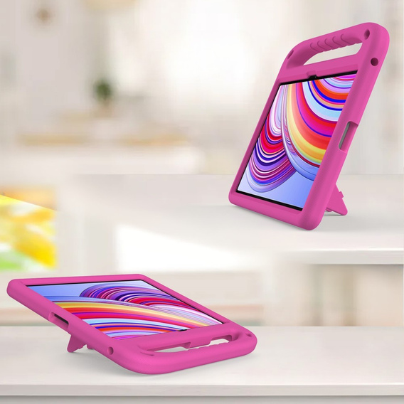 Children's case for Xiaomi Redmi Pad Pro / Xiaomi Poco Pad, with handle, pink