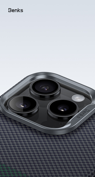 BENKS Kevlar Magnetic Armor Pro Aurora 600D B062 case for MagSafe for iPhone 15 Pro Max