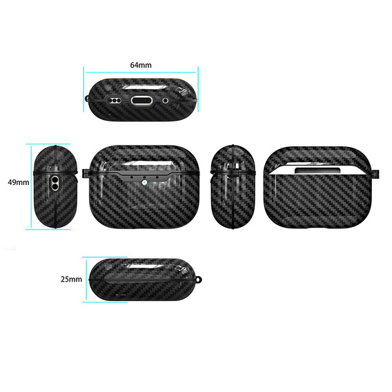 Carbon fibre textured TPU case for AirPods Pro 3