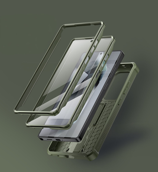 Armored case for Samsung Galaxy S25 Ultra, Dexnor Full Body (Two Frames), green