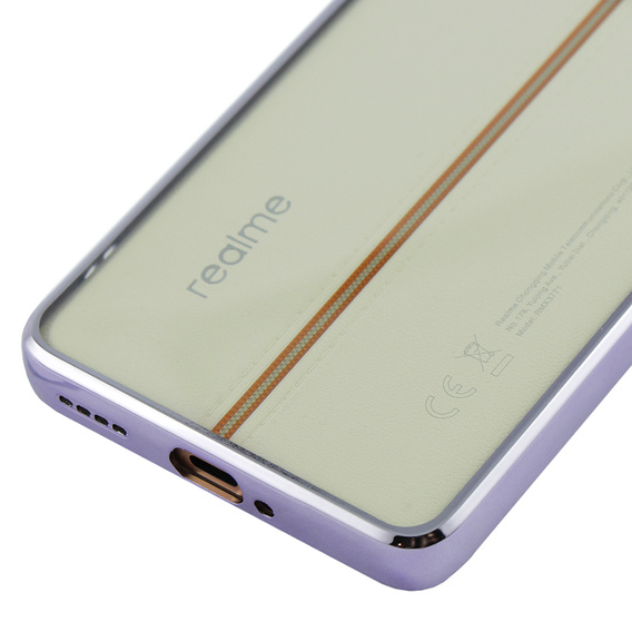 The case for Realme 11 Pro 5G / Pro+ 5G, Electroplating Frame, transparent / purple