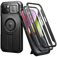 Armored case for iPhone 13 / iPhone 14, Dexnor CamProtect MagSafe, black (Two frames)