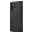 CASEME case for Samsung Galaxy S22 Ultra, Leather Wallet Case, black