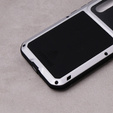 Love Mei Case for Samsung Galaxy A54 5G, armored with glass, silver