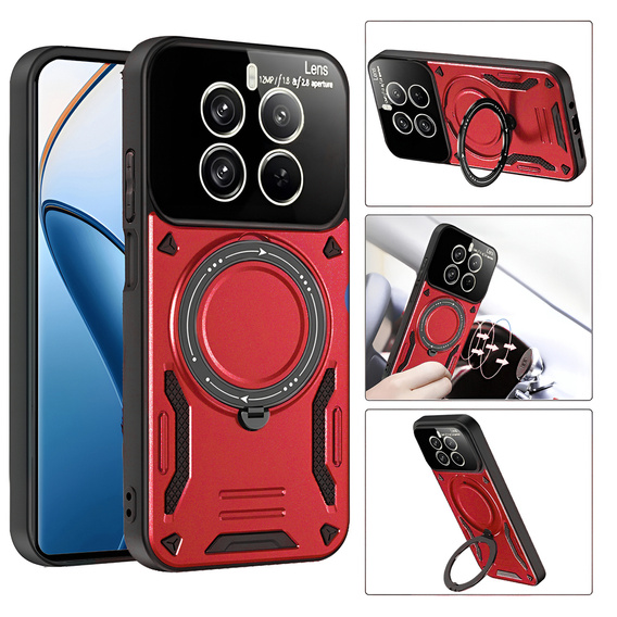 Armored Case for Realme 12 Pro 5G / 12 Pro+ 5G, Magnetic Ring, red