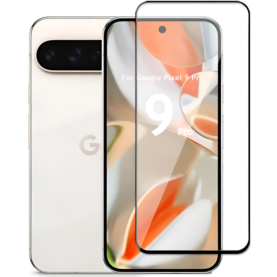 3D Tempered Glass for Google Pixel 9 Pro, black frame