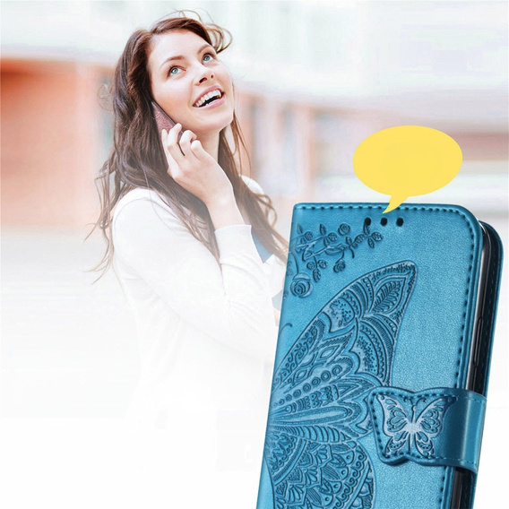Flip case for Motorola Edge 50 Ultra, Butterfly, blue