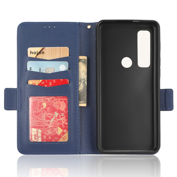 Flip case for Cat S75 5G, Wallet Litchi Magnet, dark blue
