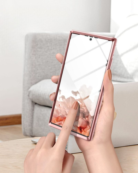 Case for Samsung Galaxy S22 Ultra, Suritch Full Body Marble, pink