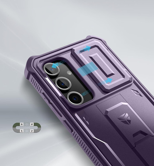 Armored case for Samsung Galaxy S24 FE, Dexnor Full Body (Two Frames), purple