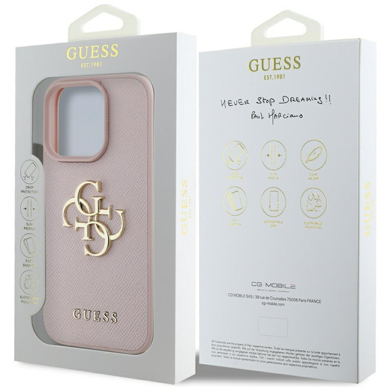 GUESS Grained Big 4G and Classic Logo case for iPhone 16 Pro