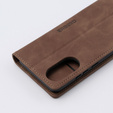 Case for Oppo A78 4G, ERBORD Vintage, wallet with flap, coffee