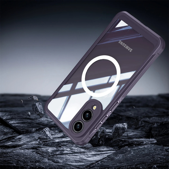 Case for Samsung Galaxy S25 Edge, Shockproof, with glass, for MagSafe, purple