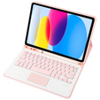 Case + keyboard iPad 10.9 2022 10 Gen, TouchPad Pen Slot, pink rose gold