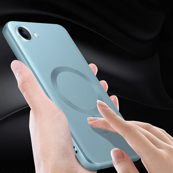 Case for iPhone 16E, ColorMag, for MagSafe, blue + 9H tempered glass
