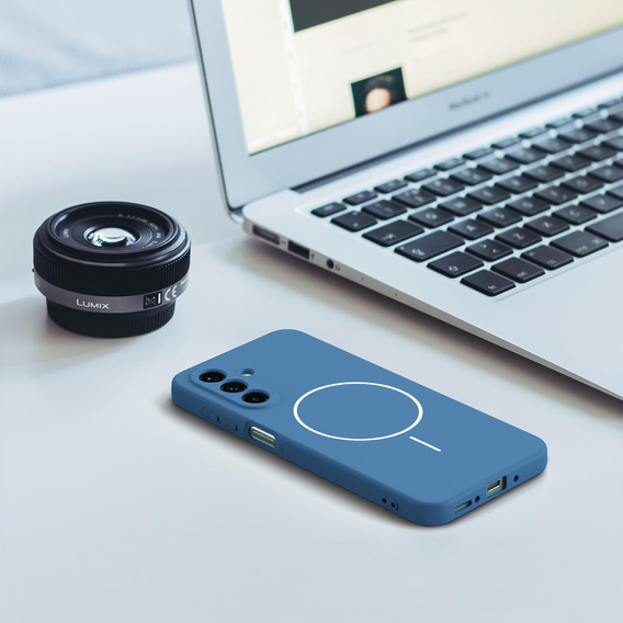 Silicone sleeve for Samsung Galaxy A17 5G, for MagSafe, blue
