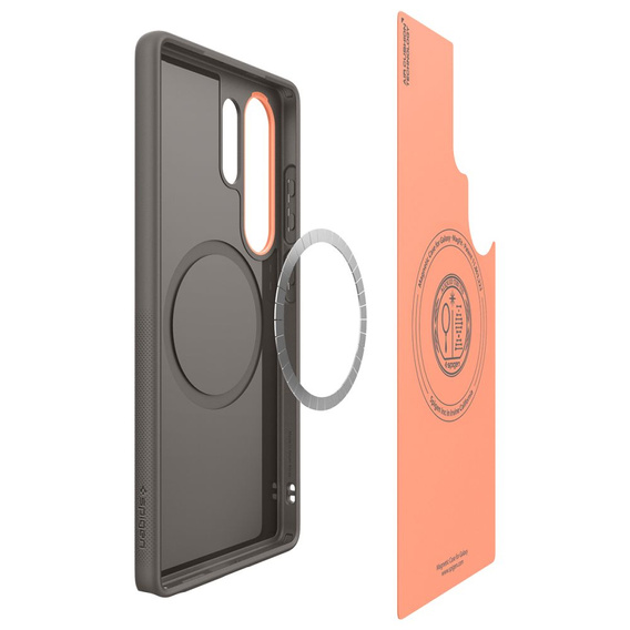 Spigen case for Samsung Galaxy S25 Ultra, Nano Pop MagSafe, grey + 9H tempered glass