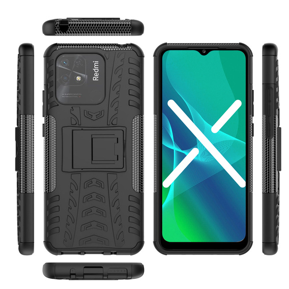 Case for Xiaomi Redmi 10C, Tire Armor, black