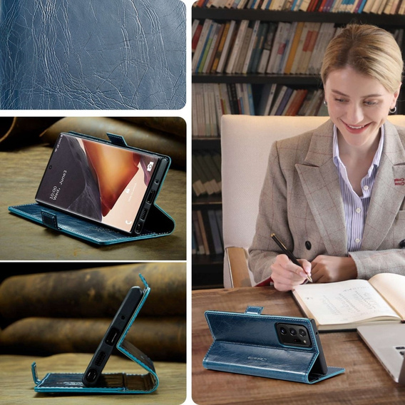 CASEME flip case for Samsung Galaxy Note 20 Ultra, Waxy Textublue, blue