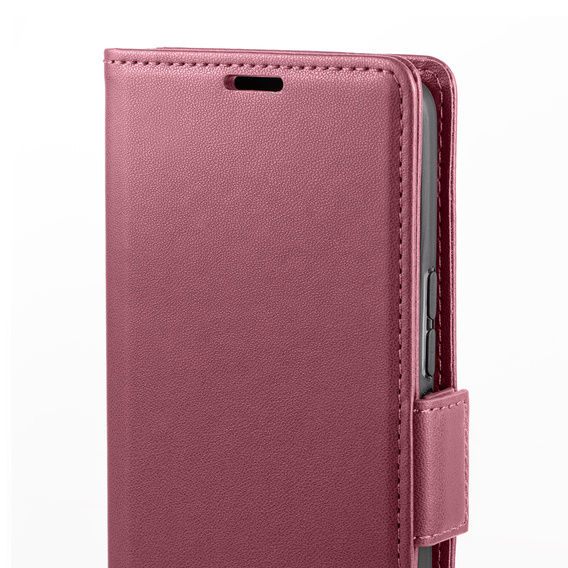 Case for Xiaomi Redmi Note 13 Pro 4G / Xiaomi Redmi Note 14S / Xiaomi Poco M6 Pro 4G, ERBORD Glossy Litchi, wallet with flap, red