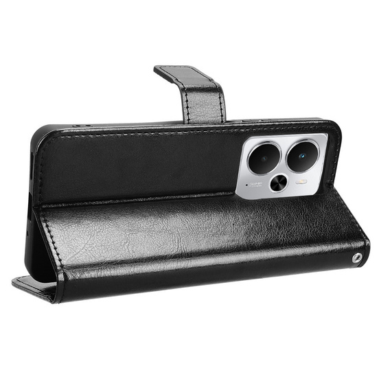 Flip case for Realme 14 5G / Realme 14T 5G, Crazy Horse Wallet, black