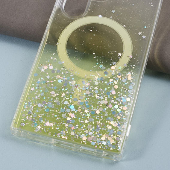Case for Samsung Galaxy S24 Ultra, Glittery, for MagSafe, yellow