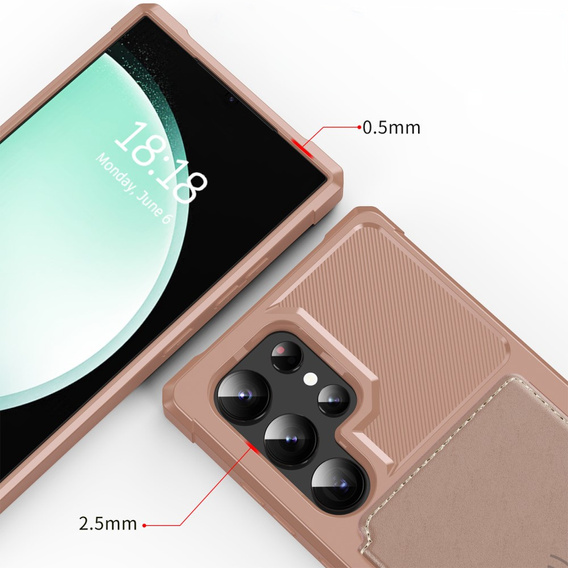 Case for Samsung Galaxy S25 Ultra, Card Holder Kickstand, black