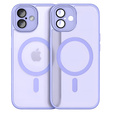 Case for iPhone 16, for MagSafe, ERBORD Matt Case, purple + Screen Glass