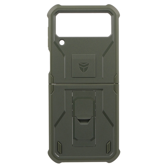 Armored Case for Samsung Galaxy Z Flip 4 5G, Dexnor Clip Holder, green