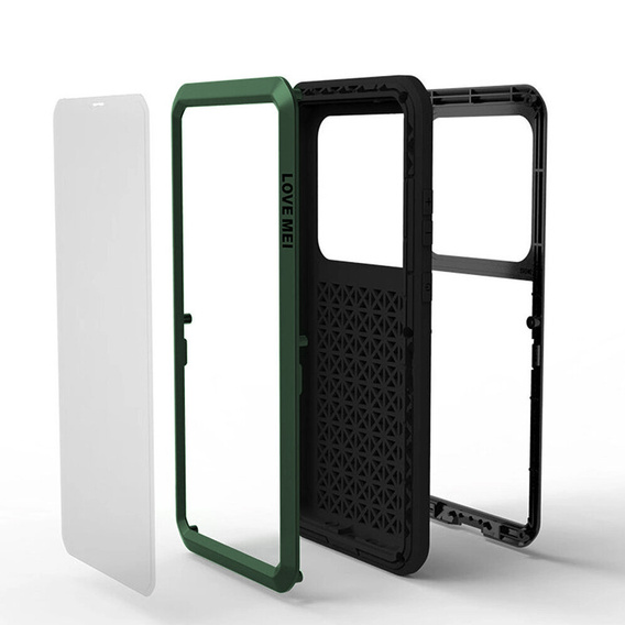 Love Mei Case for Samsung Galaxy S20 Ultra, armored with glass, green