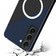 Case for Samsung Galaxy S23 Plus, Magsafe Slim Carbon, black / blue