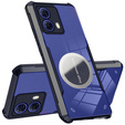 Case for Motorola Moto G85, with magnetic sheet, transparent / black