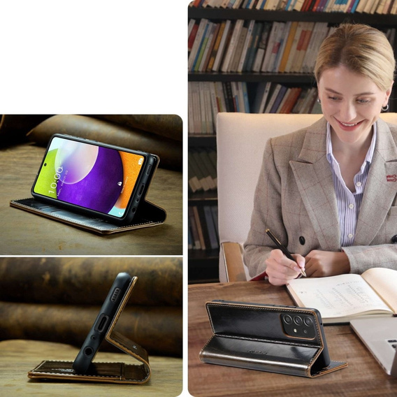 CASEME flip case for Samsung Galaxy A52/A52s, Waxy Textucoffee, coffee