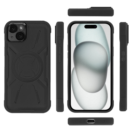 Case for iPhone 15, ERBORD Armor Mag, black