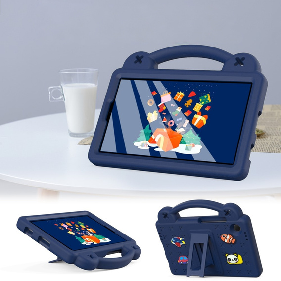 Children's case for Samsung Galaxy Tab A9, Cute Patterns, with stand, dark blue