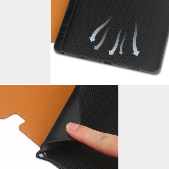 Case for Samsung Galaxy Tab A9+, Business Card and Pen Slot, brown
