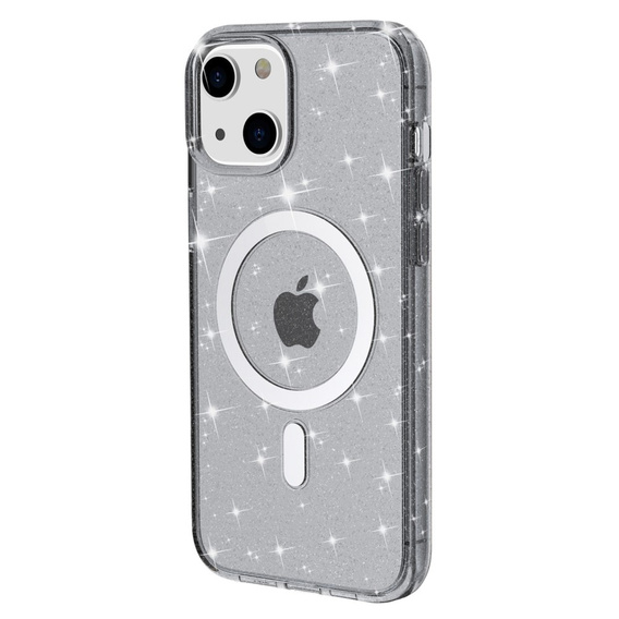 Case for iPhone 14 Plus, Glittery, for MagSafe, black