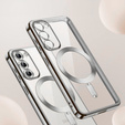 Case for Samsung Galaxy S23 Plus, Electro MagSafe, silver + Screen Glass