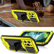 Case for iPhone 13 Pro, R-JUST CamShield Slide, armoured, yellow / black