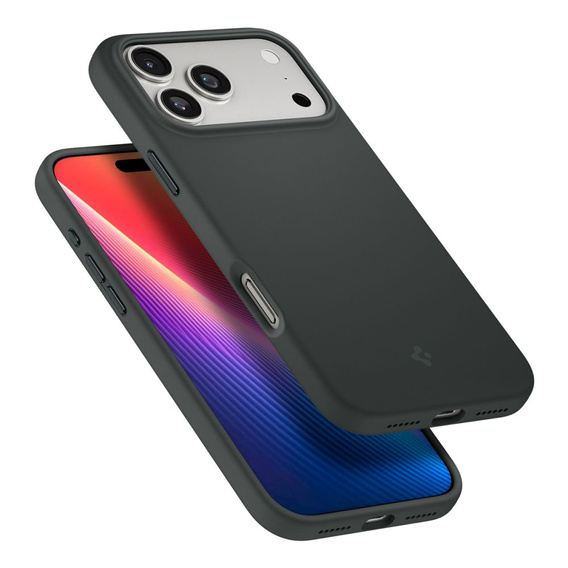 Spigen case for iPhone 17 Pro Max, Silicone Fit MagSafe, Abyss Green