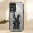 Case for Samsung Galaxy A54 5G, Glitter Rabbit, with slide-out stand, black