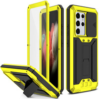 Case for Samsung Galaxy S21 Ultra, R-JUST CamShield Slide, armoured, yellow / black