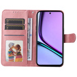 Flip case for Realme C67, Leather Wallet, pink rose gold