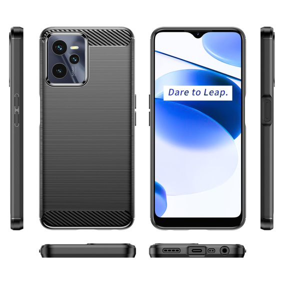 Case for Realme C35, Carbon, black