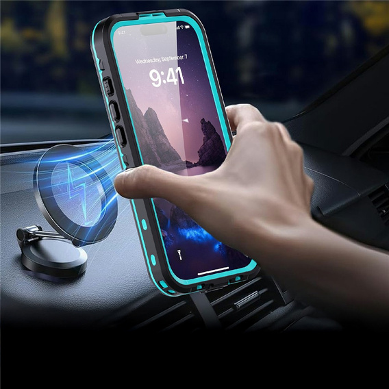Case for iPhone 17, Waterproof IP68, SHELLBOX MagSafe, blue