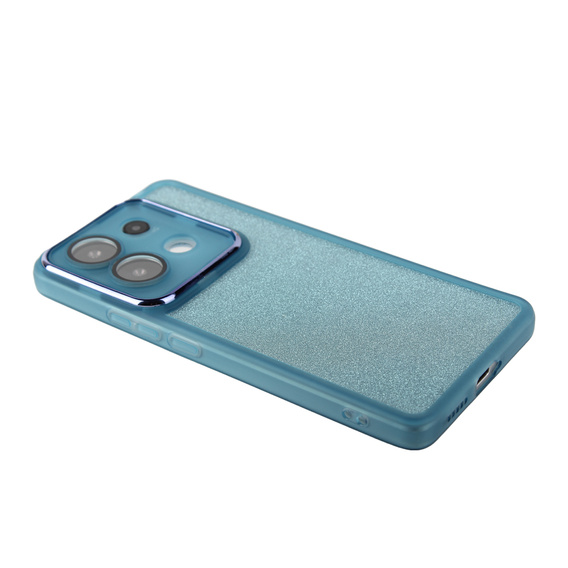 Case for Xiaomi Redmi Note 13 5G, Glittery Powder, blue + 9H tempered glass